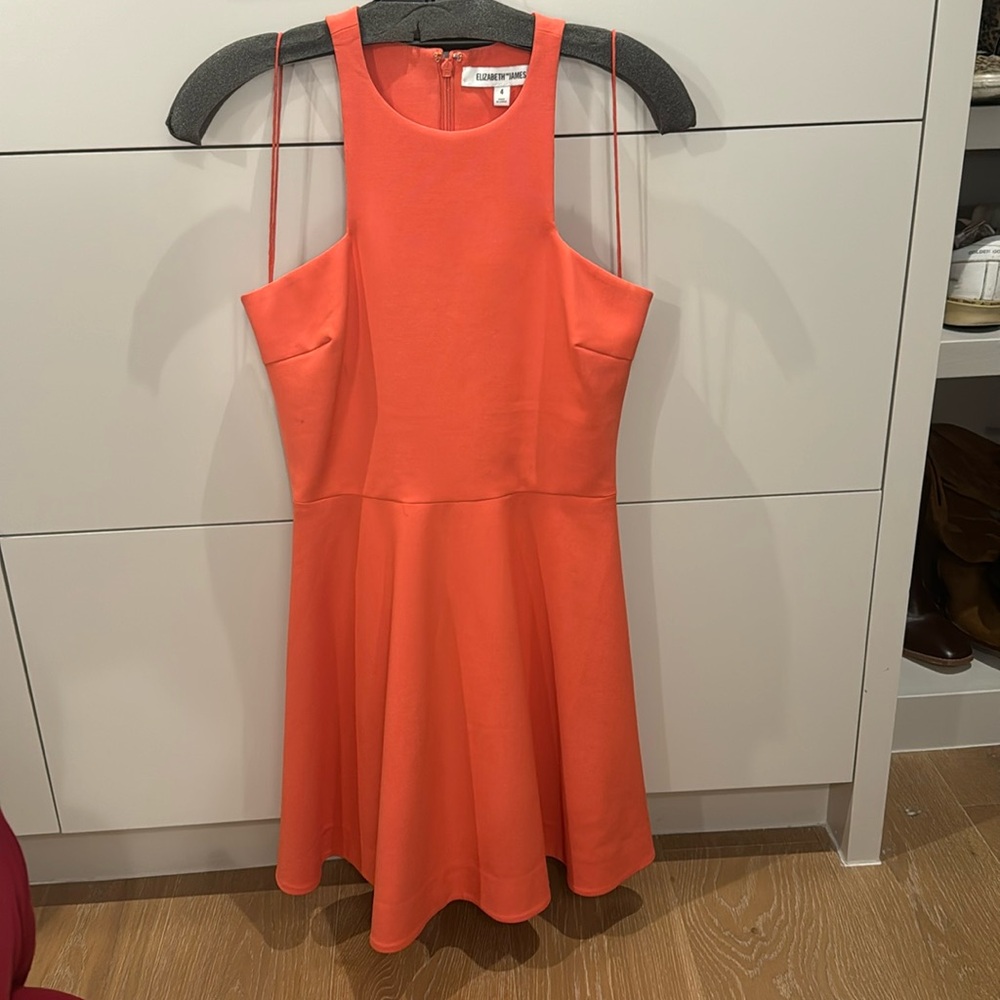 Elizabeth and James size 4 coral flare dress. Great condition